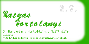 matyas hortolanyi business card